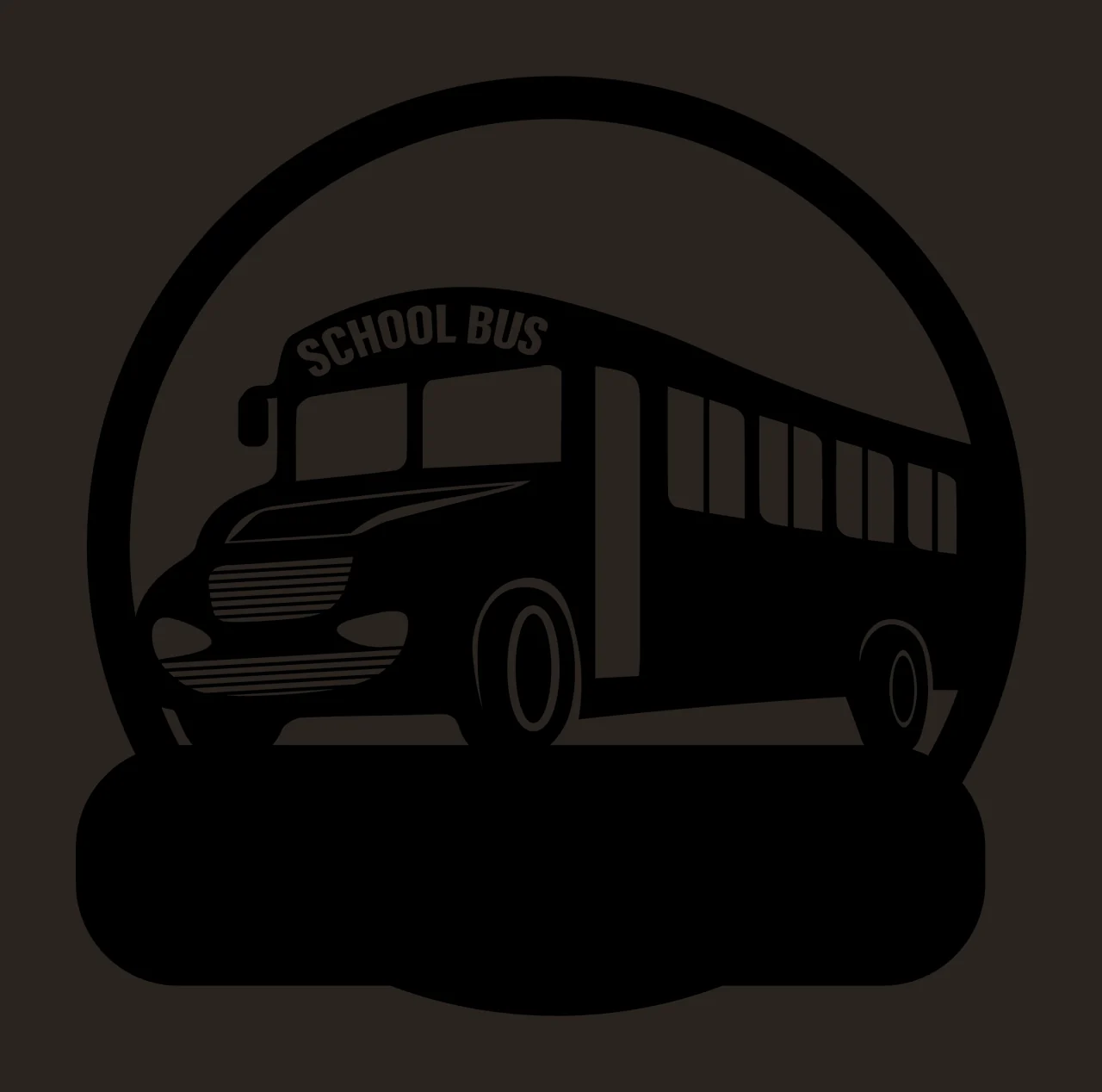 School Bus Inside Circular Frame contrast preview thumbnail