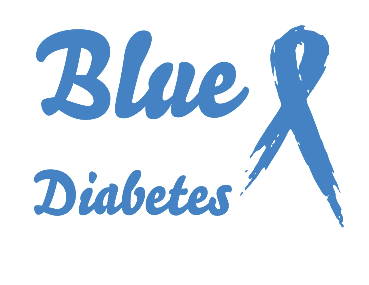 Blue Diabetes Blue Diabetes awareness logo Design with Blue Diabetes text and Blue ribbon symbol