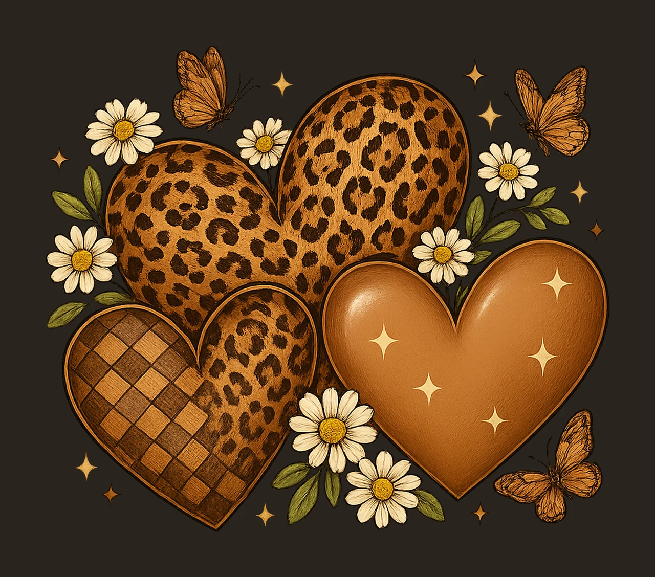 Valentines Day Leopard Heart Cheetah Heart Animal Print contrast preview thumbnail