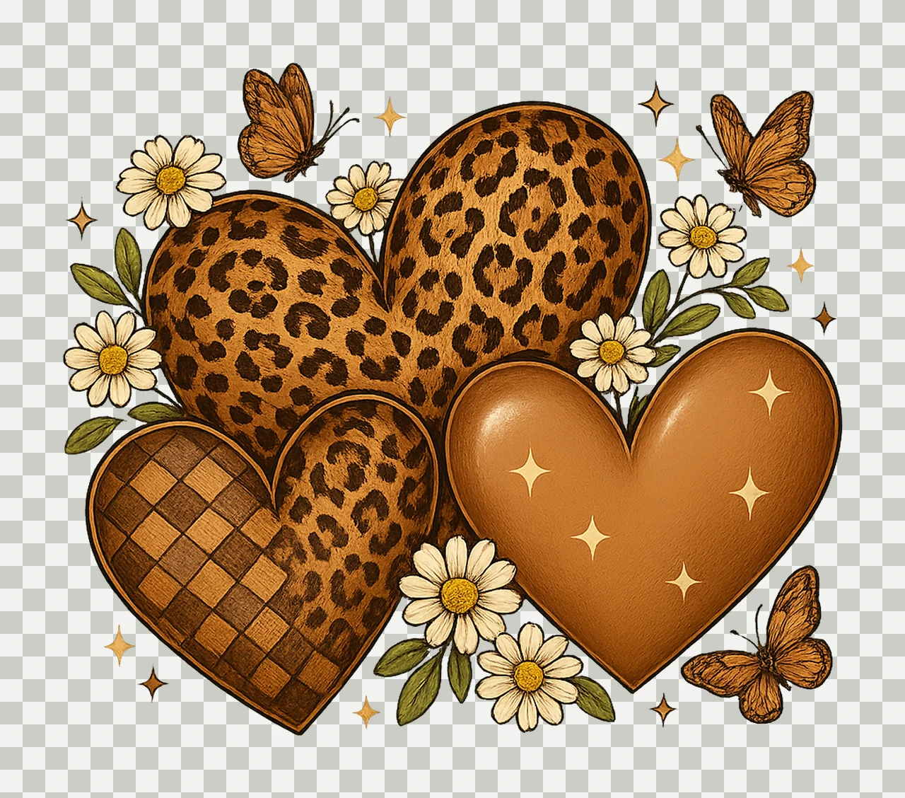 Valentines Day Leopard Heart Cheetah Heart Animal Print transparency and detail preview thumbnail