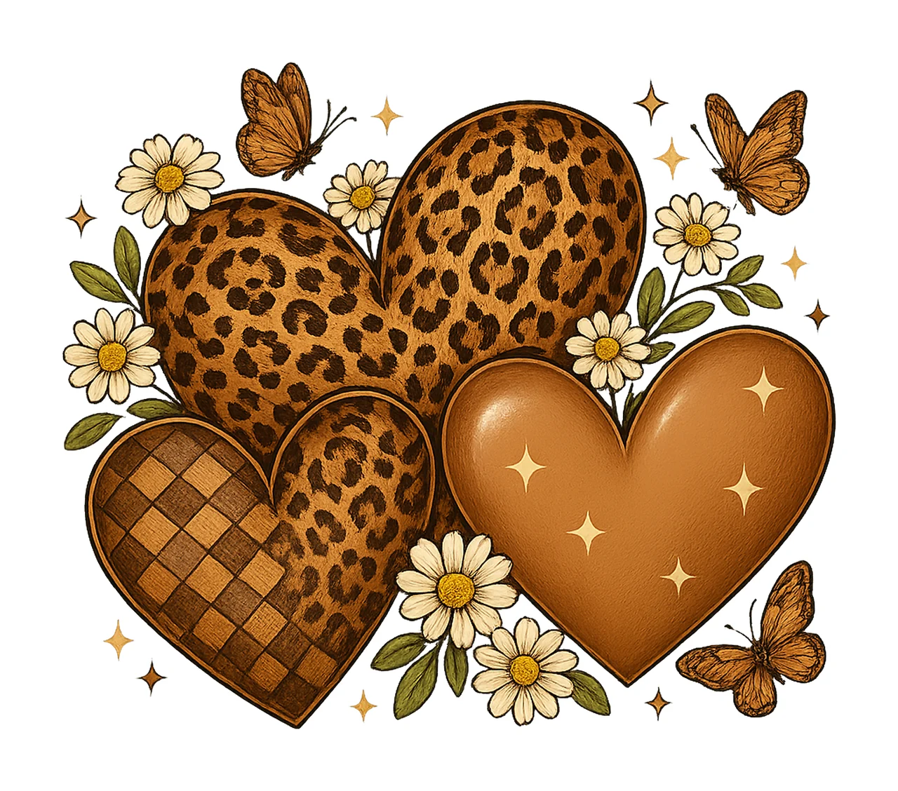 Valentines Day Leopard Heart Cheetah Heart Animal Print