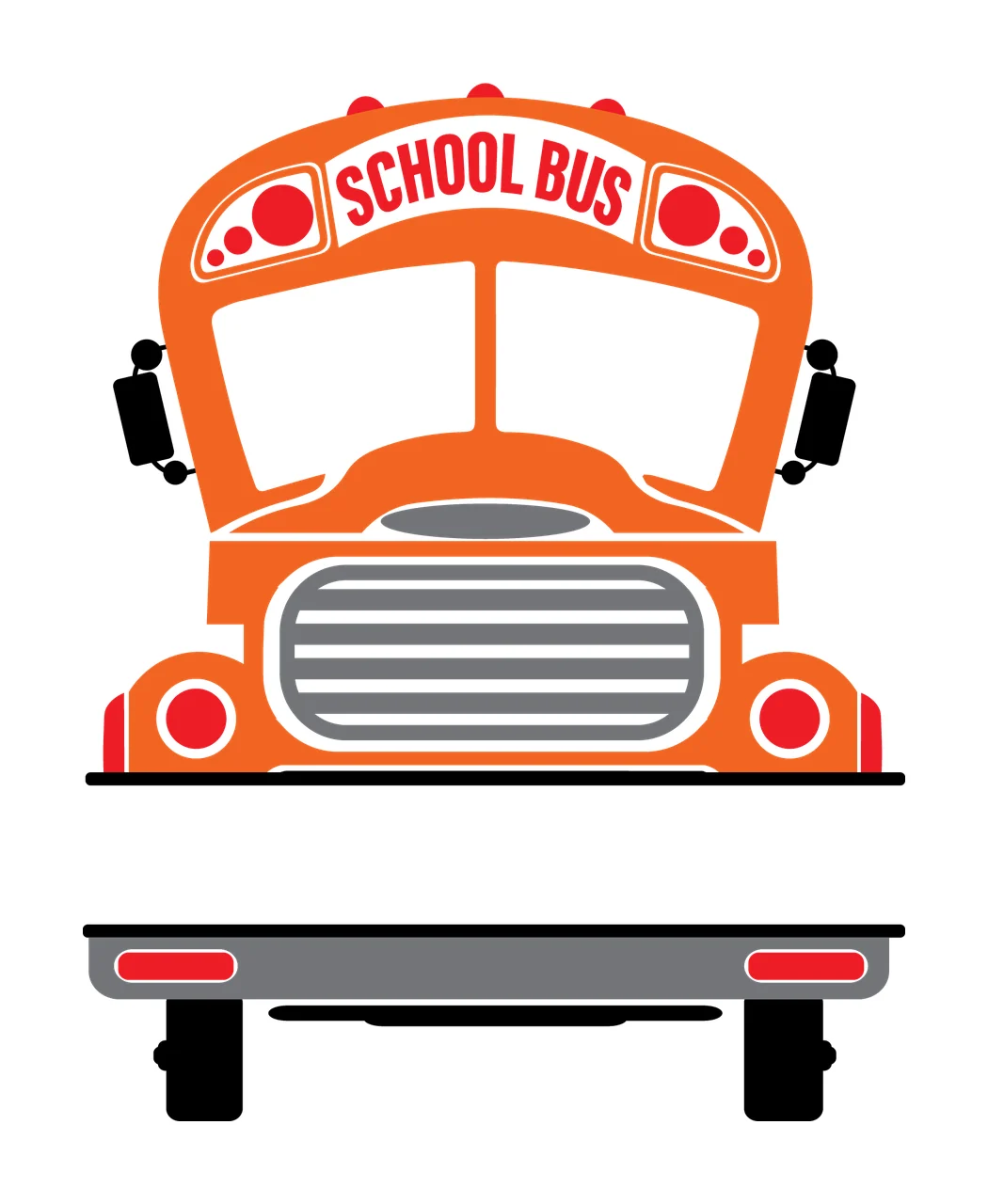 School Bus Stationary With Silhouette And Transportation