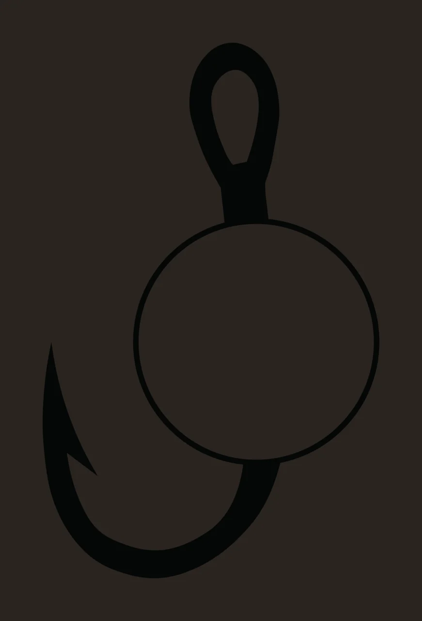 Can Glass Wrap Black And White Fishing Hook contrast preview thumbnail
