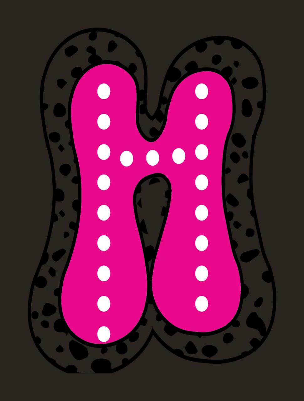 Dalmatian Dots Font Race Doodle Character 09 racing checkered flag contrast preview thumbnail
