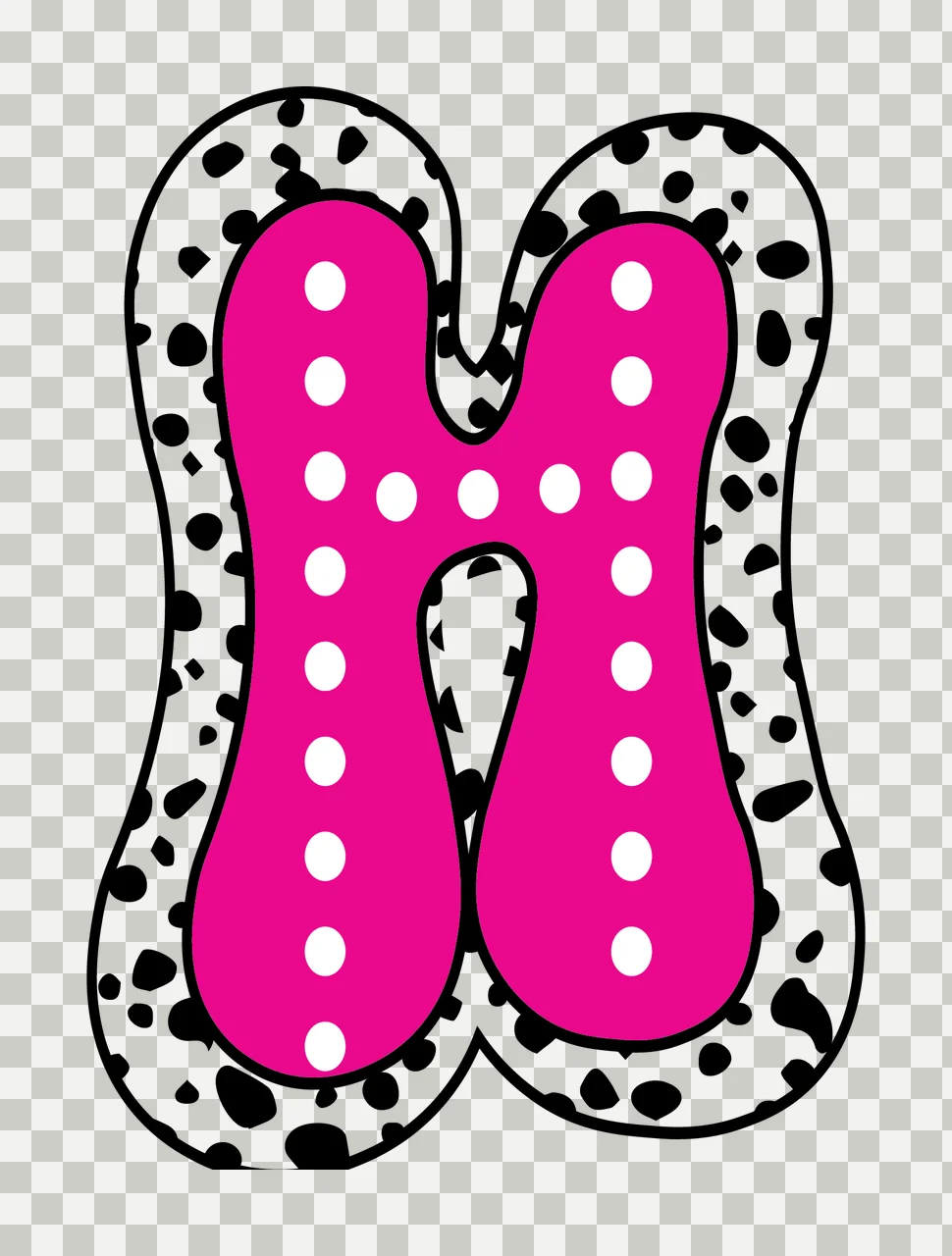 Dalmatian Dots Font Race Doodle Character 09 racing checkered flag transparency and detail preview thumbnail