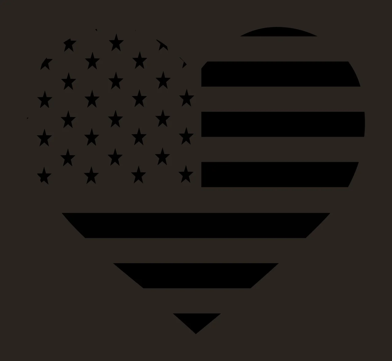 Heart Flag Shape Graphic Filled With Stars stripes silhouette contrast preview thumbnail
