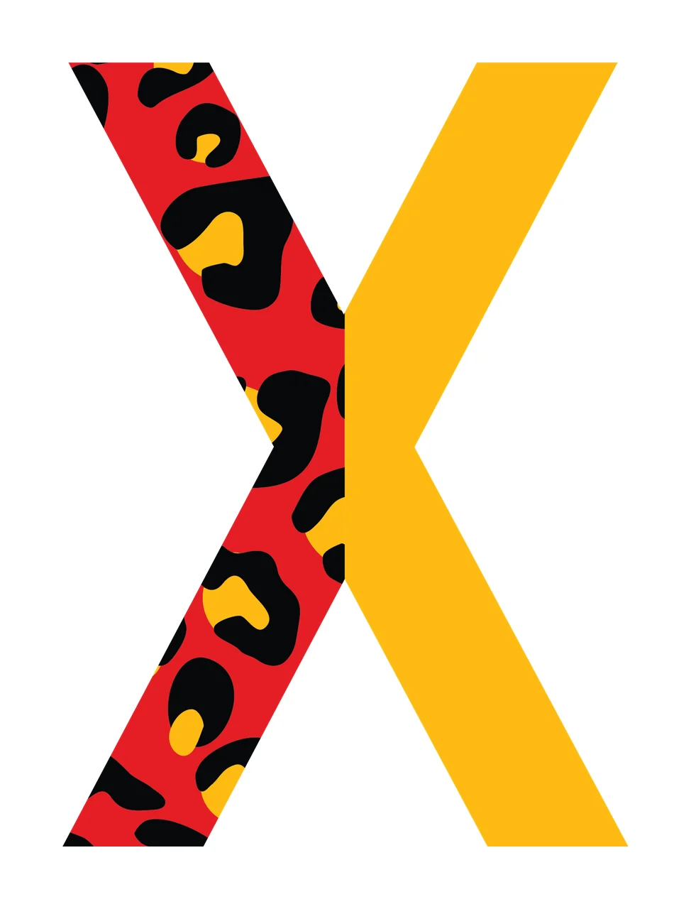 Can Glass Wrap X Letter With Red Leopard