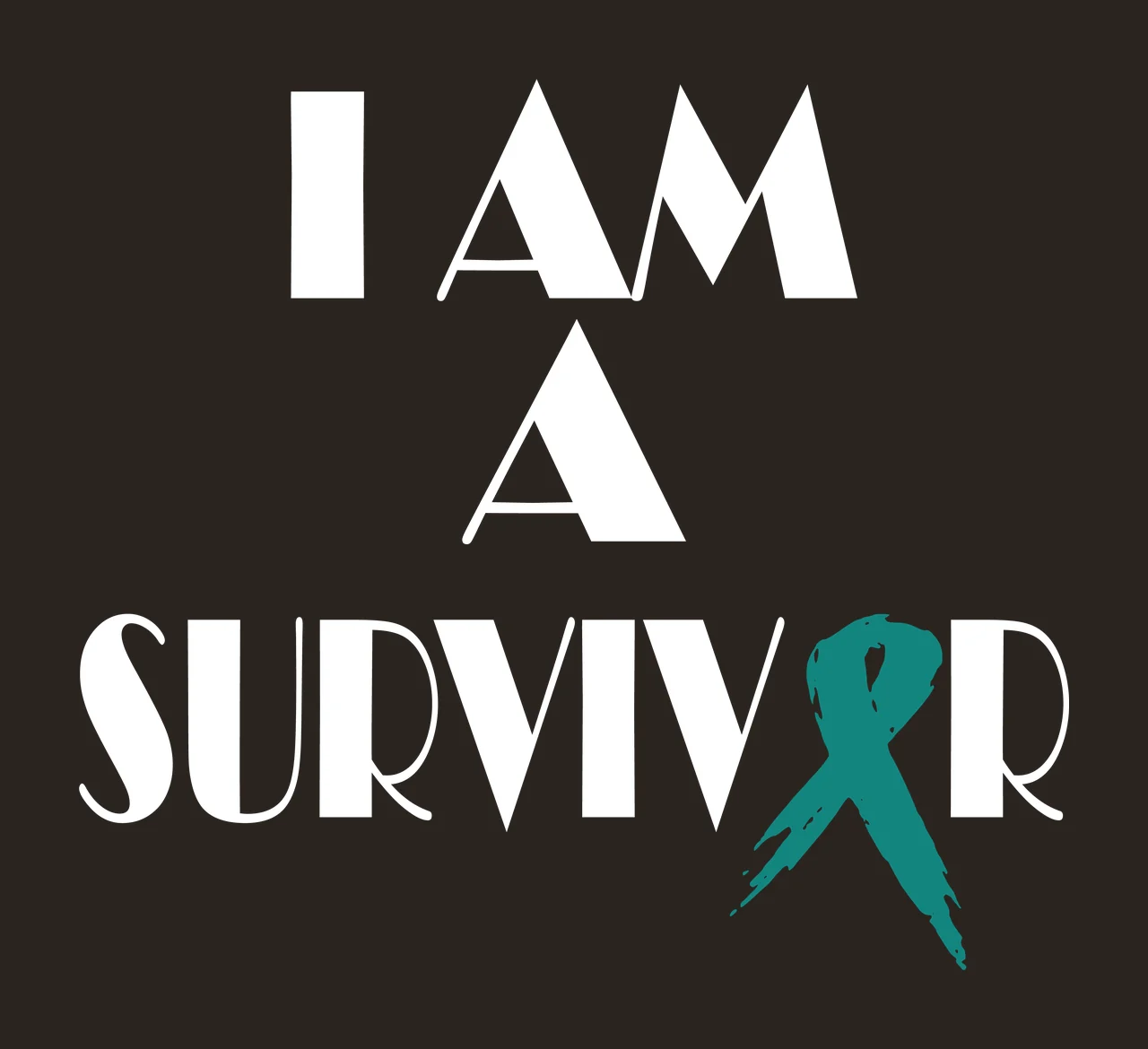 I Am A Survivor Text Ribbon and awareness typographic black contrast preview thumbnail