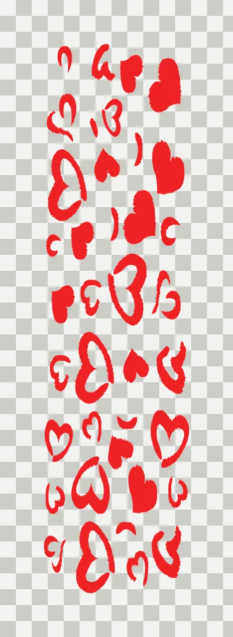 Hearts Scattered Hand Drawn Heart Collection sketched black transparency and detail preview thumbnail