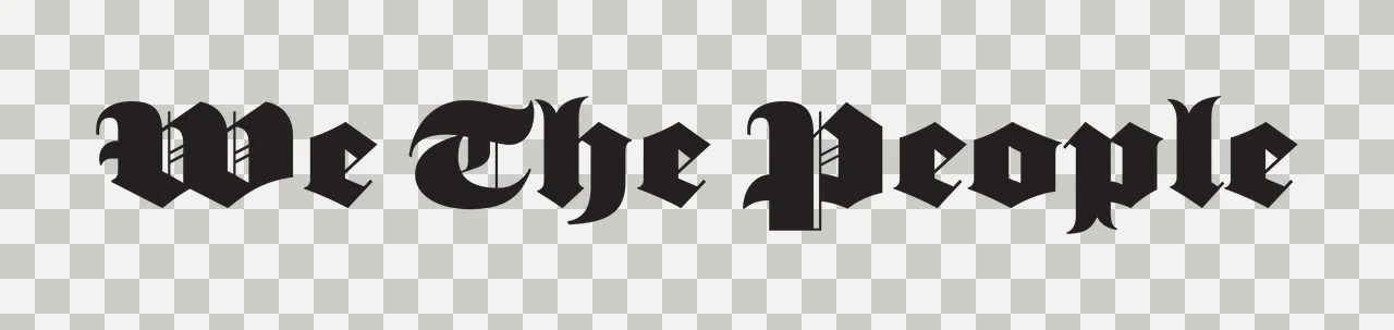 We The People Gothic Font Text typography black white phrase transparency and detail preview thumbnail