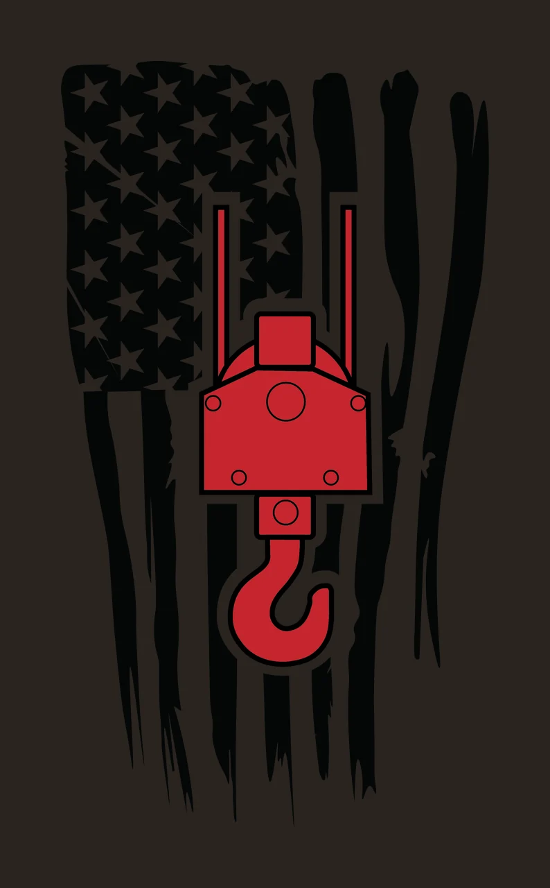 Crane Flag Design Featuring Industrial Hook stars stripes stencil contrast preview thumbnail