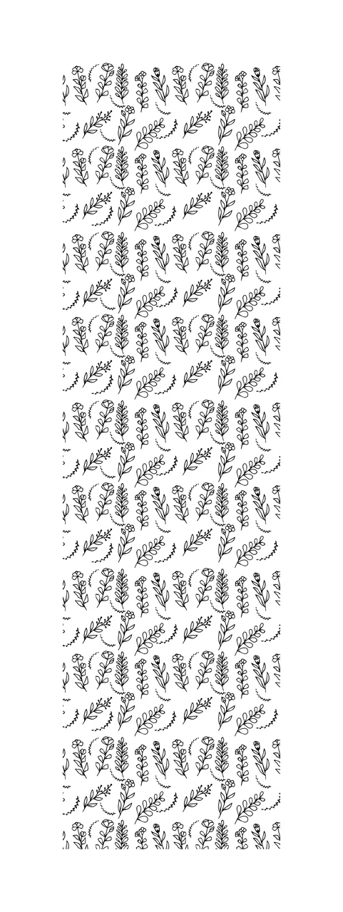 Floral Branch Line Art Pattern flower leaf black white neutral