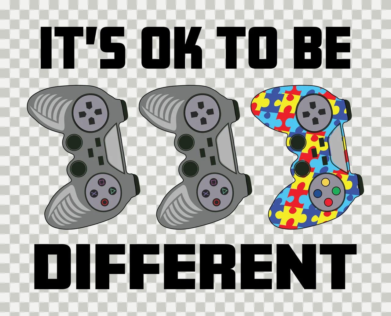 Autism Gamer Construction awareness neurodiversity puzzle piece transparency and detail preview thumbnail