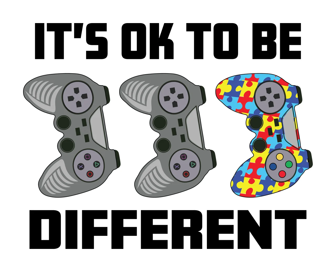 Autism Gamer Construction awareness neurodiversity puzzle piece