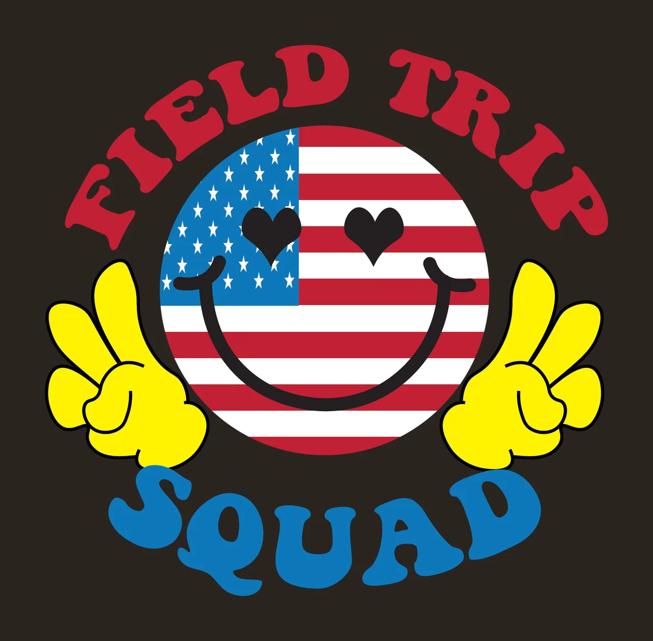 Field Trip Squad Flag Hands black white typography circle contrast preview thumbnail