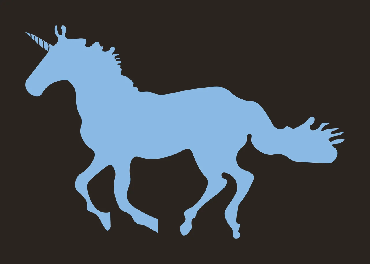 Unicorn Black Silhouette Of A Running horn white plain animal contrast preview thumbnail