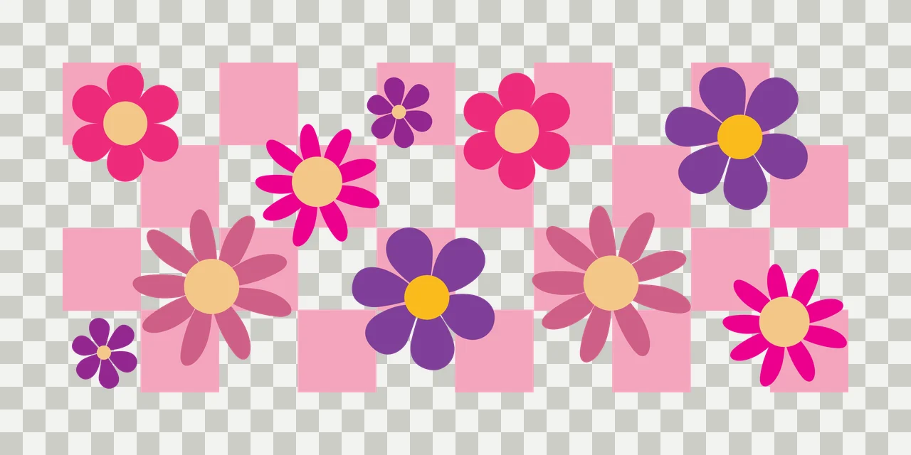 Can Glass Wrap Black Flower Silhouette Checkerboard Pattern Flowers transparency and detail preview thumbnail