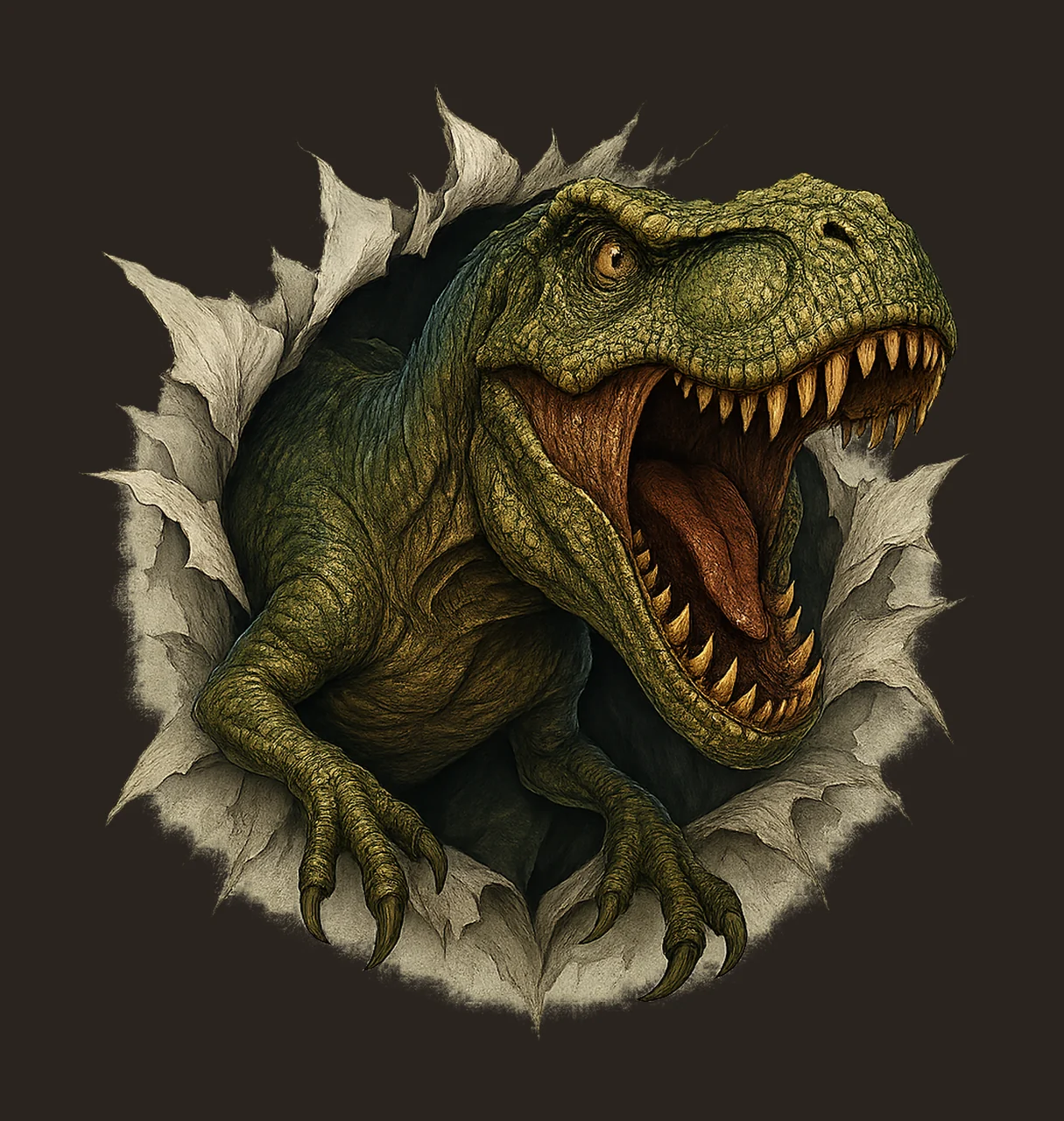 Dinosaur Fierce Rex Artwork for DTF Sublimation Roaring contrast preview thumbnail