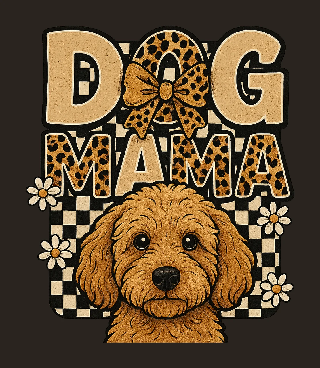 Retro Dog Mama Coquette Bow Dog Mom Sublimation Design contrast preview thumbnail
