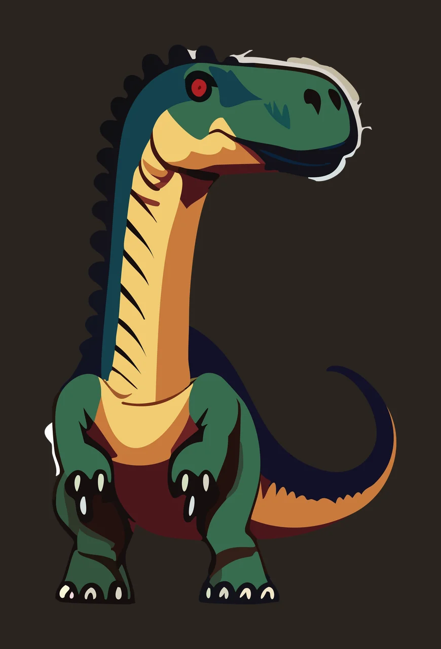 Dinosaur Long Necked Silhouette Drawing standing neck tail contrast preview thumbnail