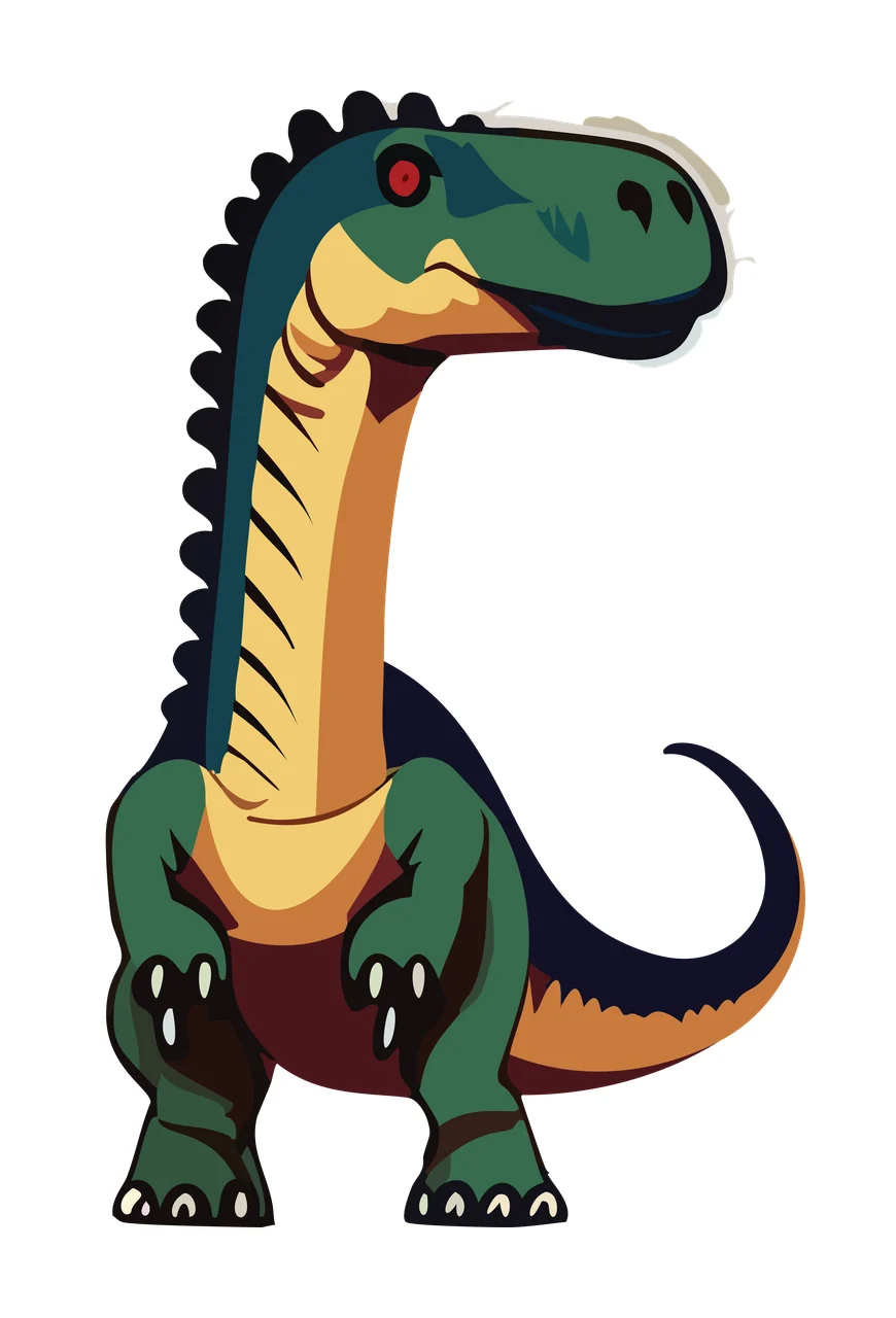 Dinosaur Long Necked Silhouette Drawing standing neck tail