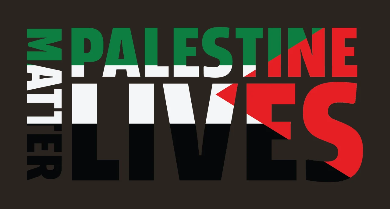 Palestine Lives Matter Typography Black Text typographic white contrast preview thumbnail