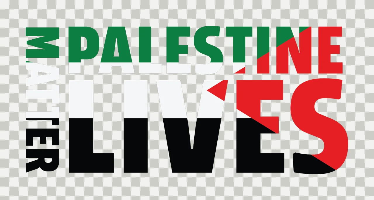 Palestine Lives Matter Typography Black Text typographic white transparency and detail preview thumbnail