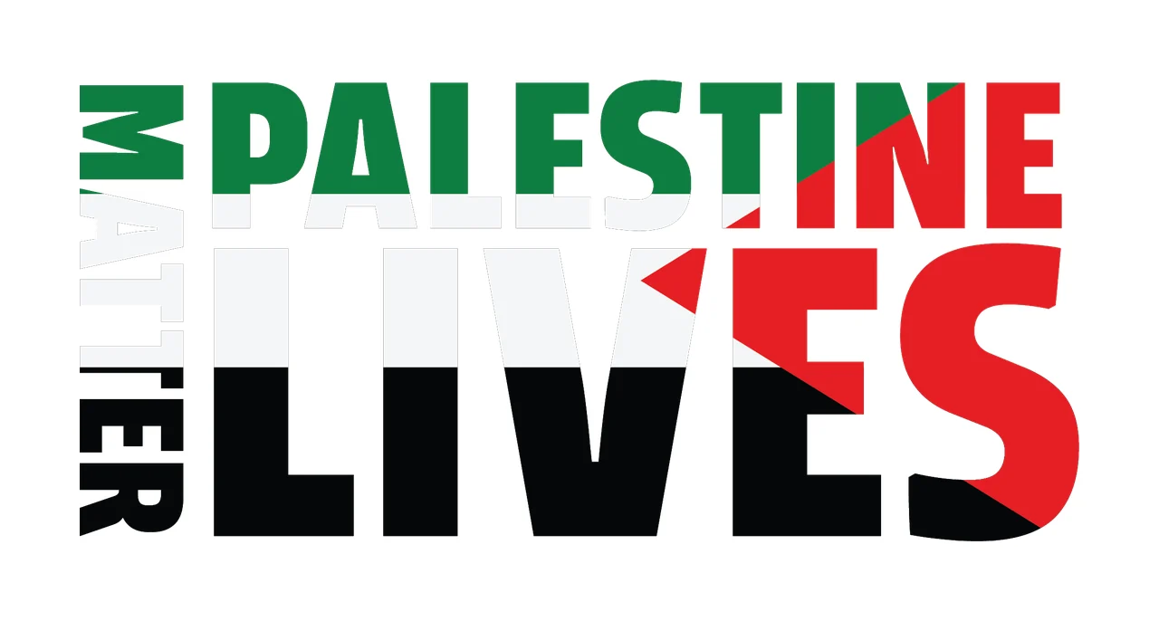 Palestine Lives Matter Typography Black Text typographic white