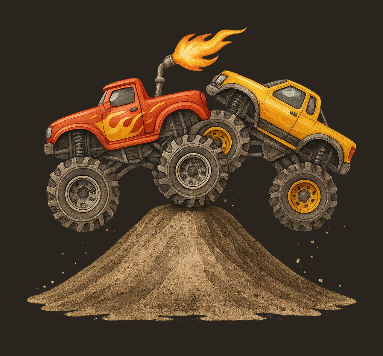 Monster Truck Sublimation Design Kids Shirt Artwork Off Road contrast preview thumbnail