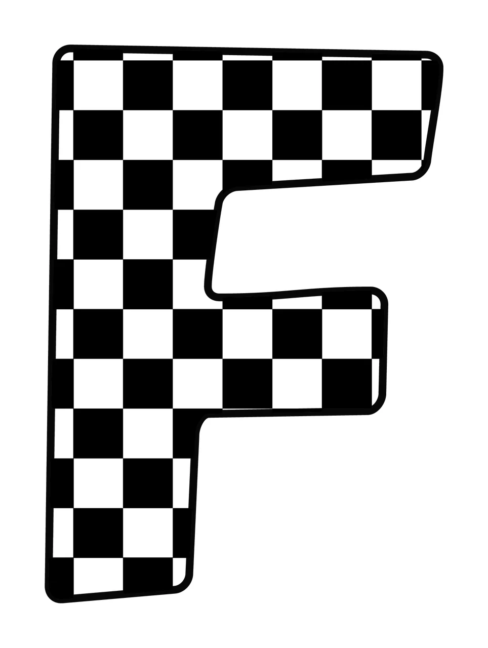 Can Glass Wrap F Letter Patterning With Checkered