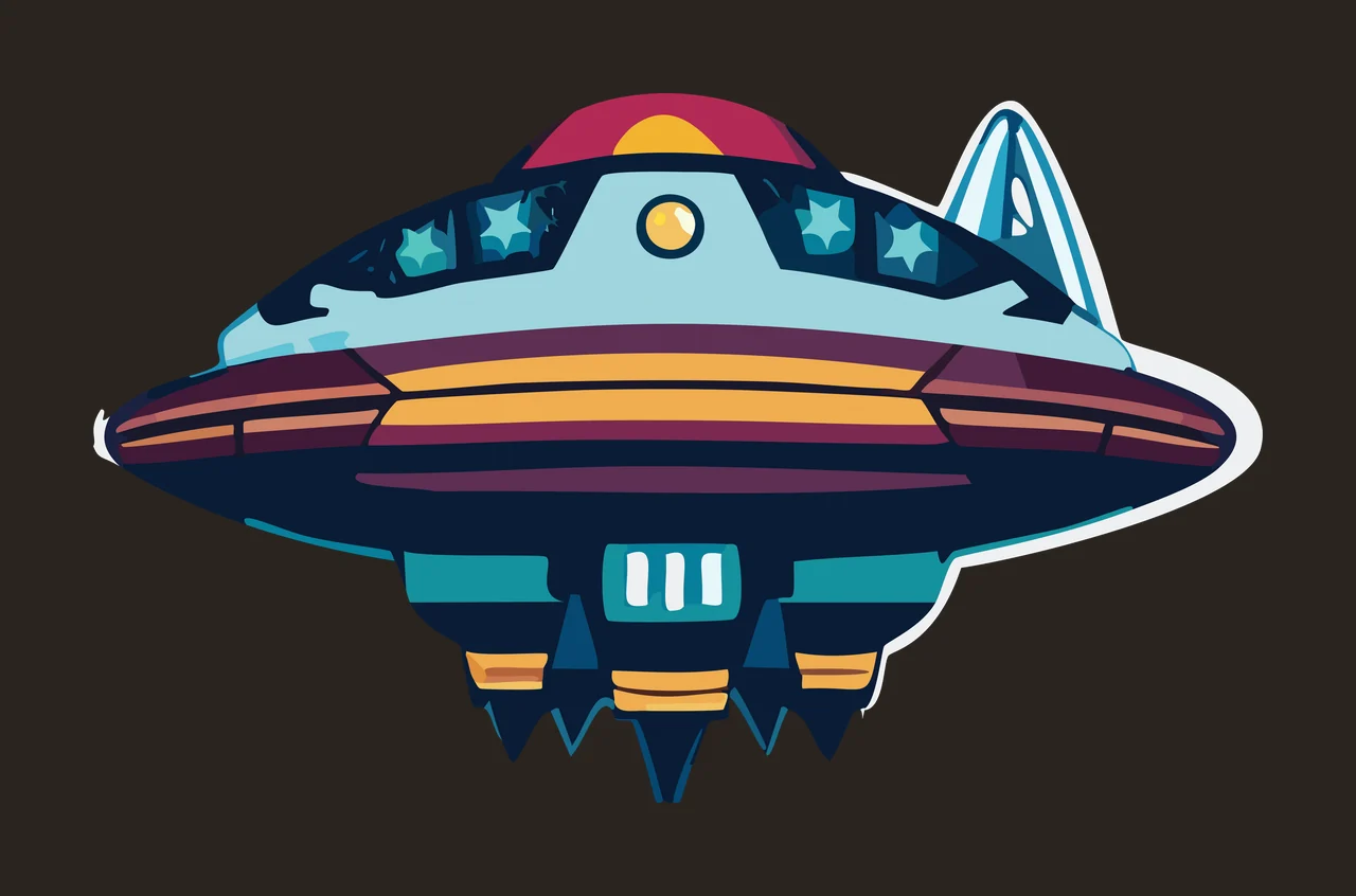 Unidentified Flying Object Silhouette Graphic disc star patterns contrast preview thumbnail