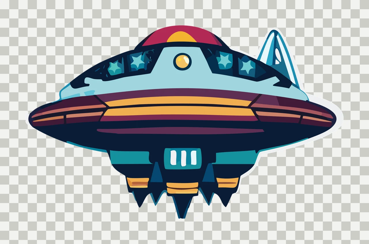 Unidentified Flying Object Silhouette Graphic disc star patterns transparency and detail preview thumbnail