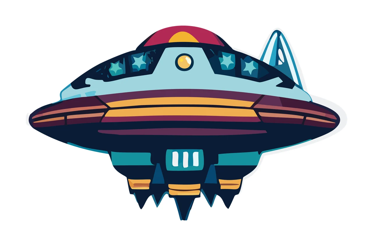 Unidentified Flying Object Silhouette Graphic disc star patterns