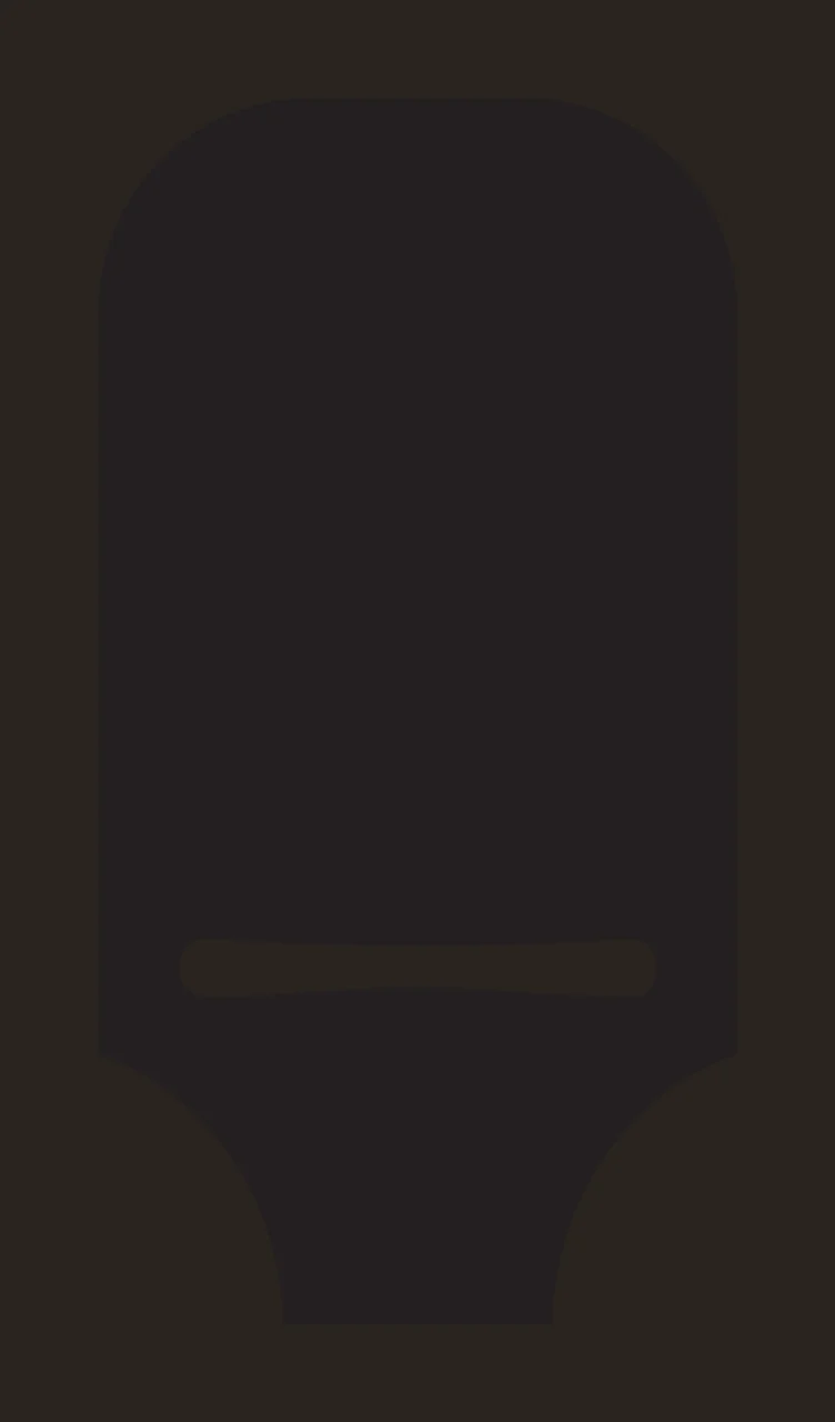 Rounded rectangular silhouette Illustration with rounded top, narrow flared base, horizontal white slit and tall body in black contrast preview thumbnail