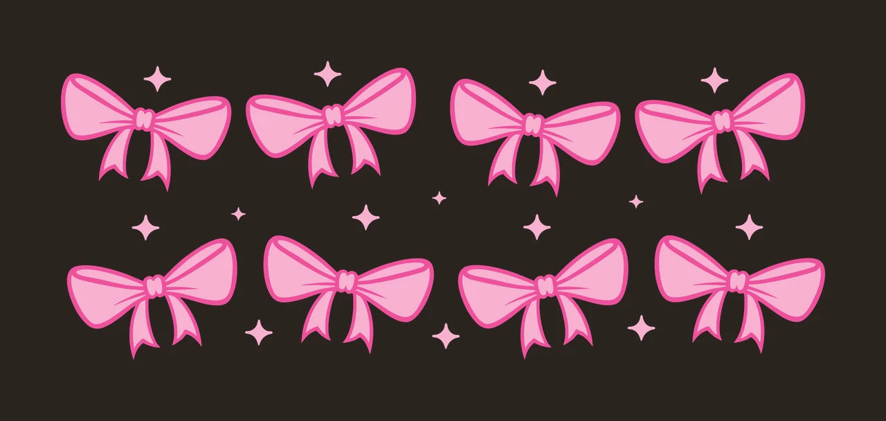 Can Glass Wrap Black Bow Silhouettes With Floating bows arranged contrast preview thumbnail
