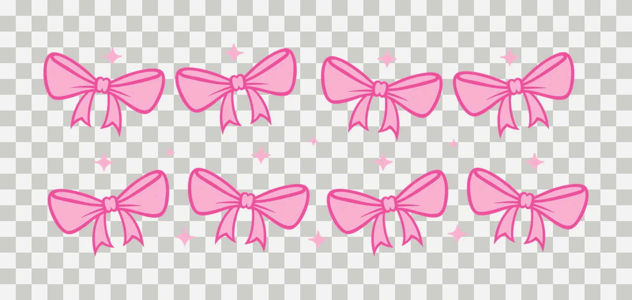 Can Glass Wrap Black Bow Silhouettes With Floating bows arranged transparency and detail preview thumbnail