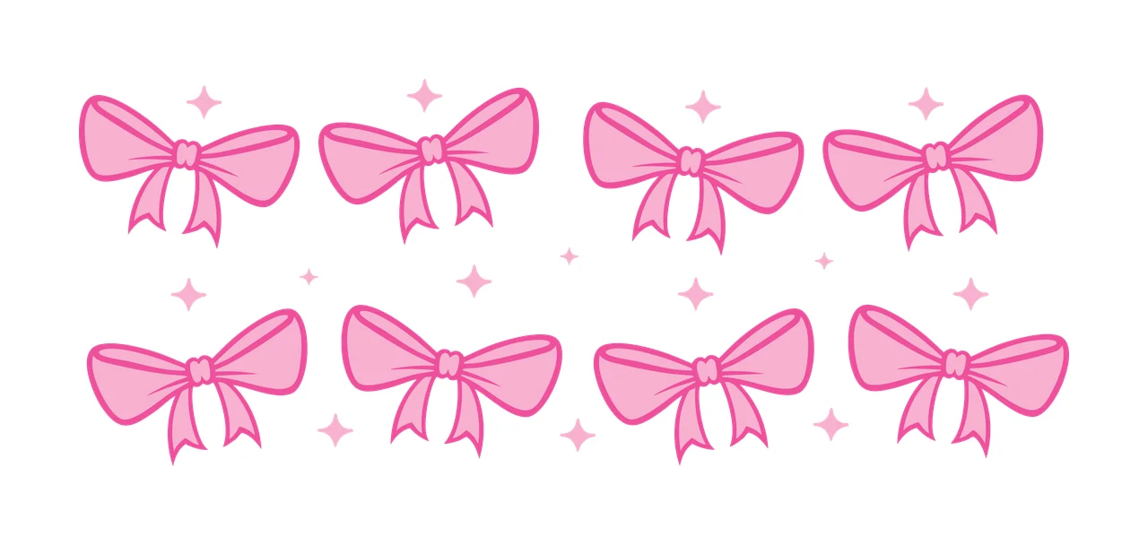 Can Glass Wrap Black Bow Silhouettes With Floating bows arranged
