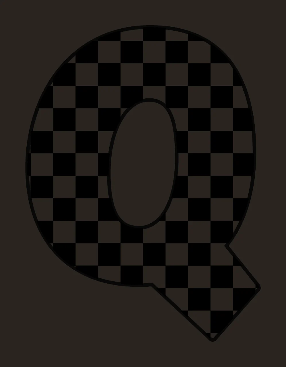 Can Glass Wrap Q Letter With Black White contrast preview thumbnail