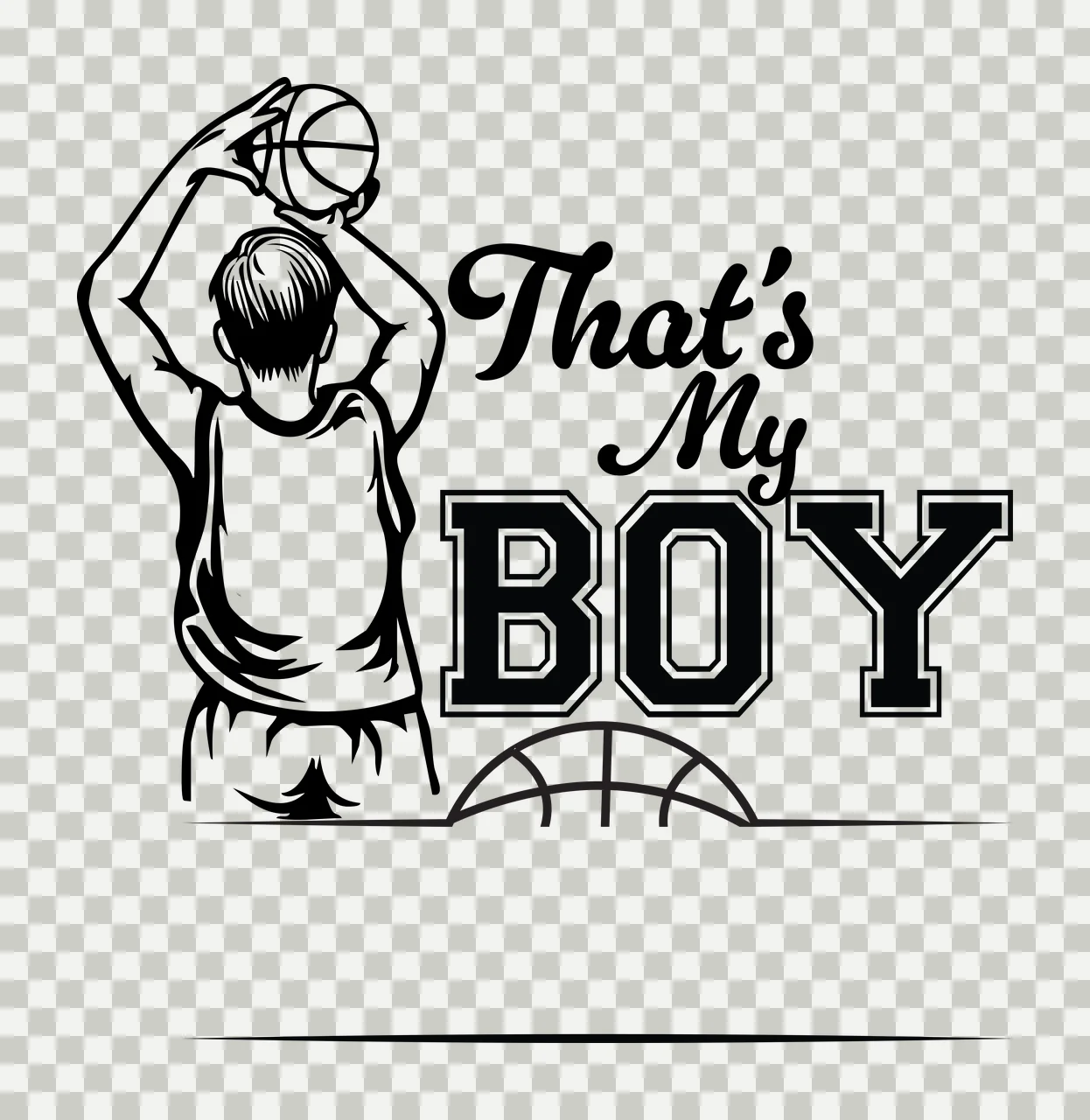 S Is Basketball Graphic player shooting hoop bold typography transparency and detail preview thumbnail