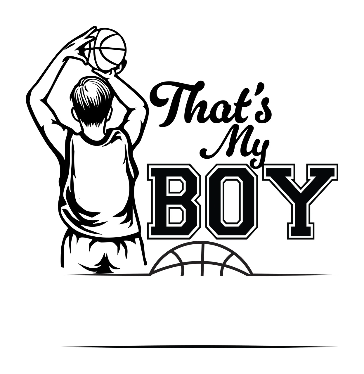 S Is Basketball Graphic player shooting hoop bold typography