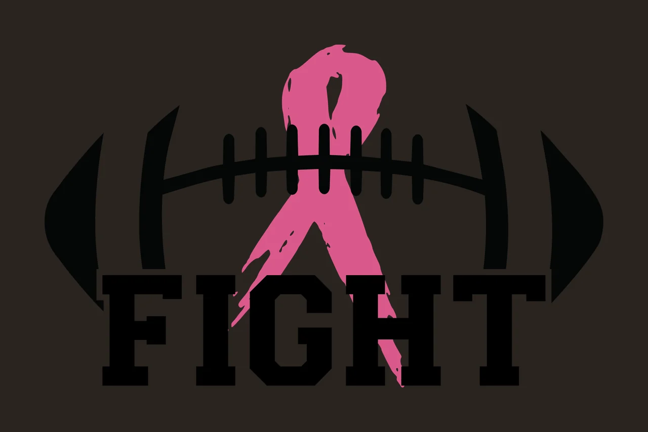Fight Text With Football Ribbon Graphic bold black sports typography contrast preview thumbnail