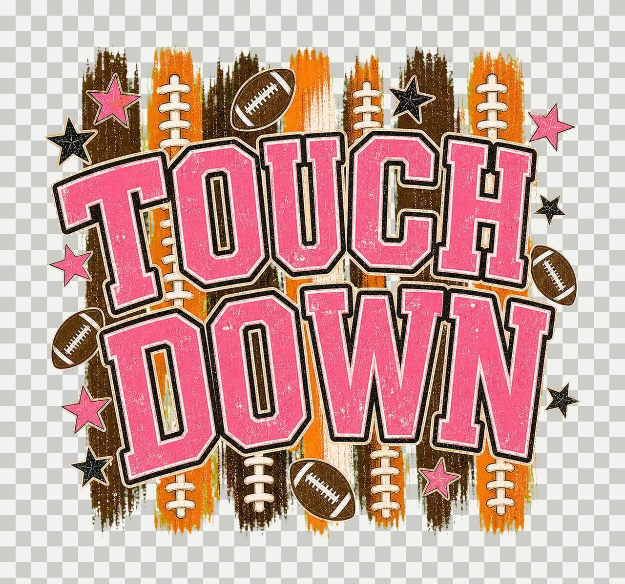 Touchdown Football Season Stripes Football Mom Variation A transparency and detail preview thumbnail