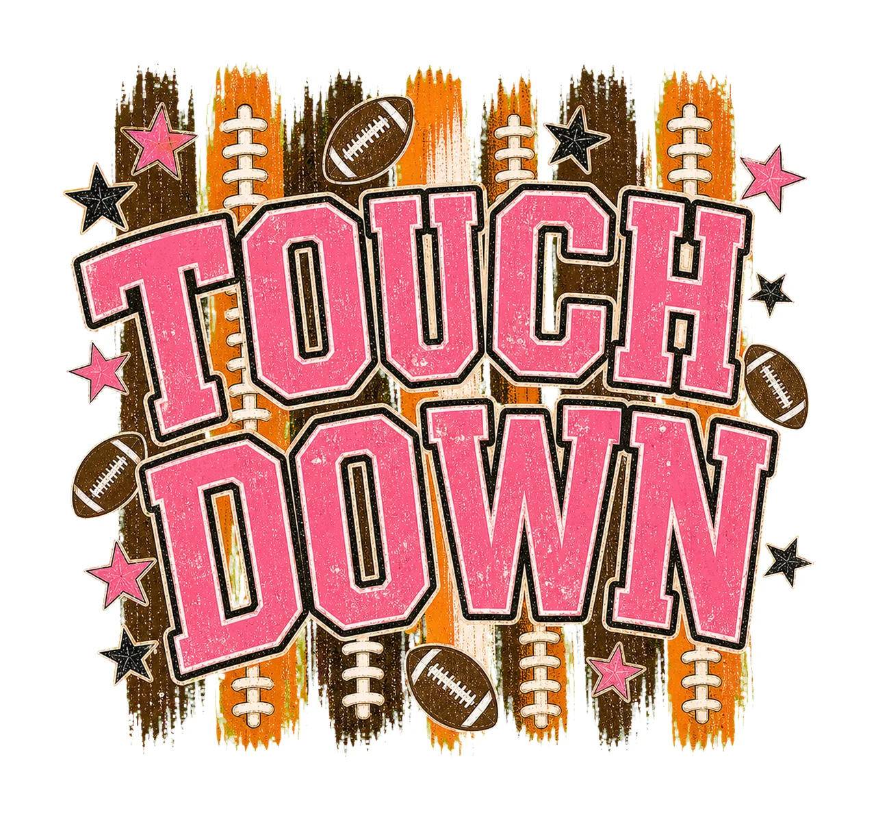 Touchdown Football Season Stripes Football Mom Variation A