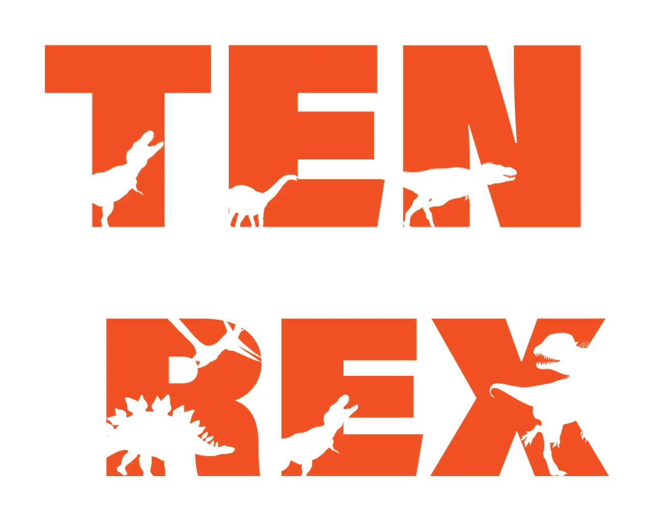Dinosaur Ten Rex Text With Silhouettes typography dinosaurs