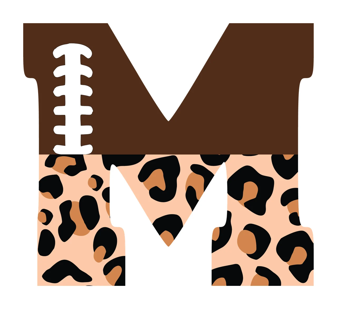 Football Font Half Leopard Character 03 american gridiron touchdown