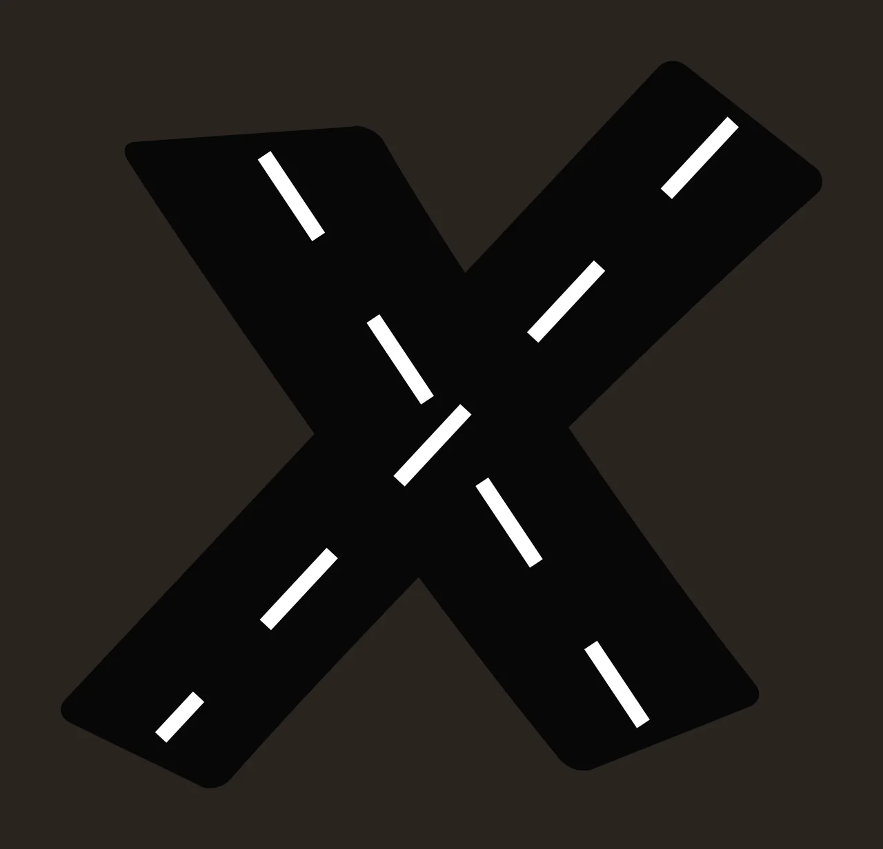 Can Glass Wrap Letter X With Road contrast preview thumbnail