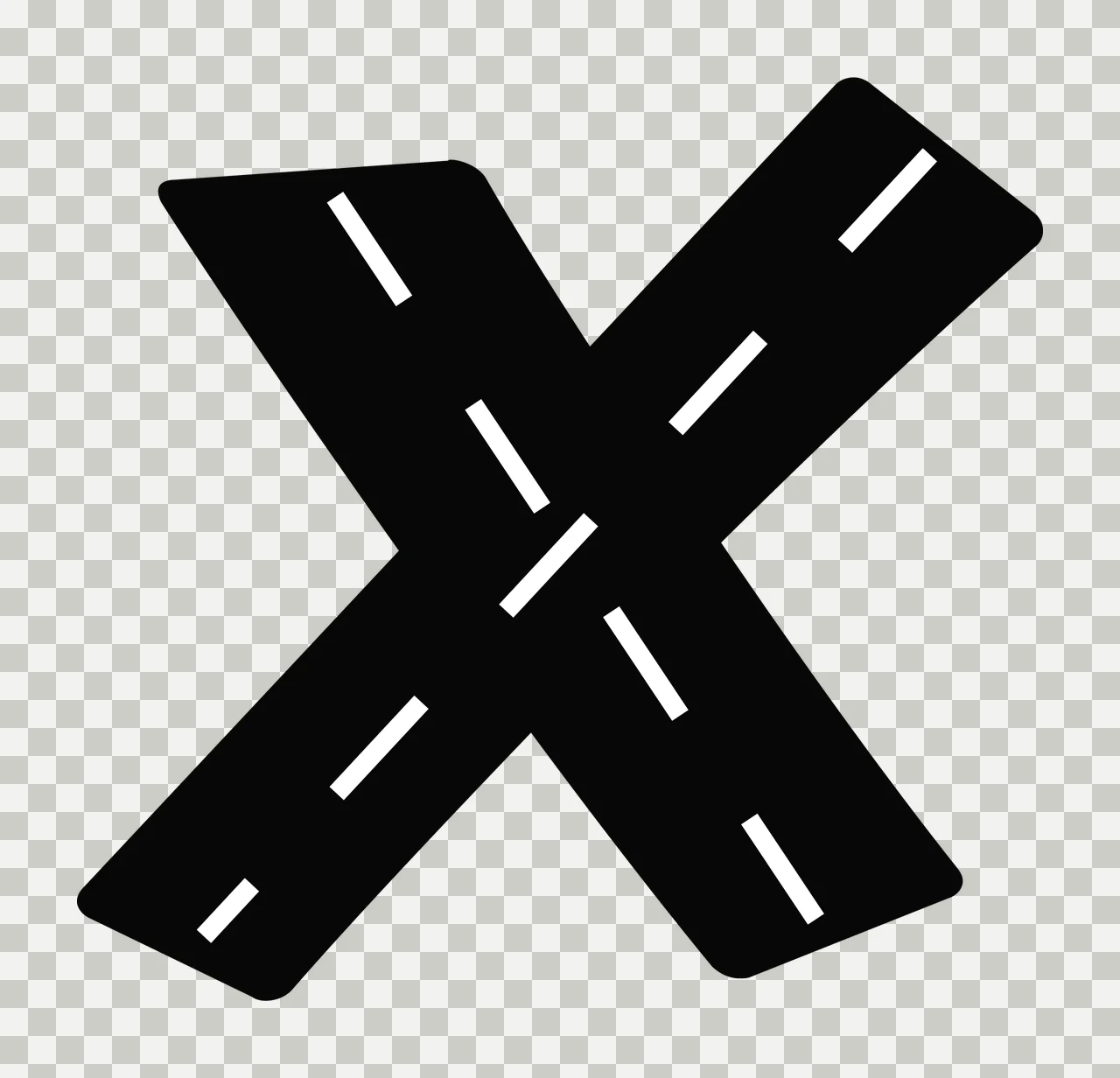 Can Glass Wrap Letter X With Road transparency and detail preview thumbnail