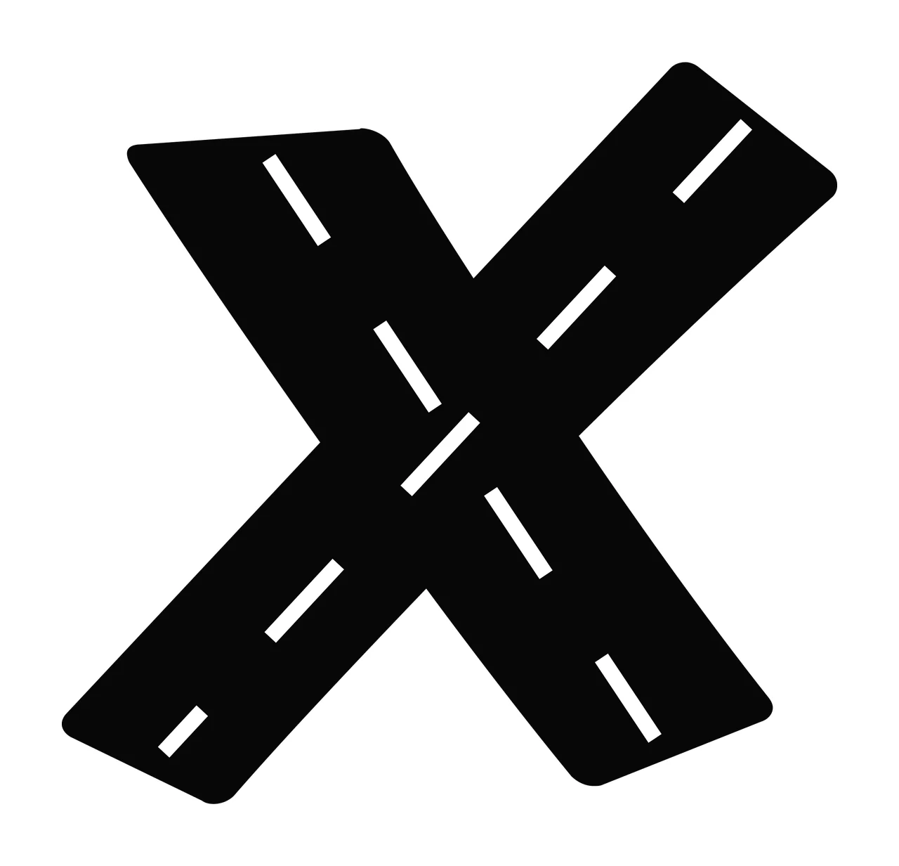 Can Glass Wrap Letter X With Road