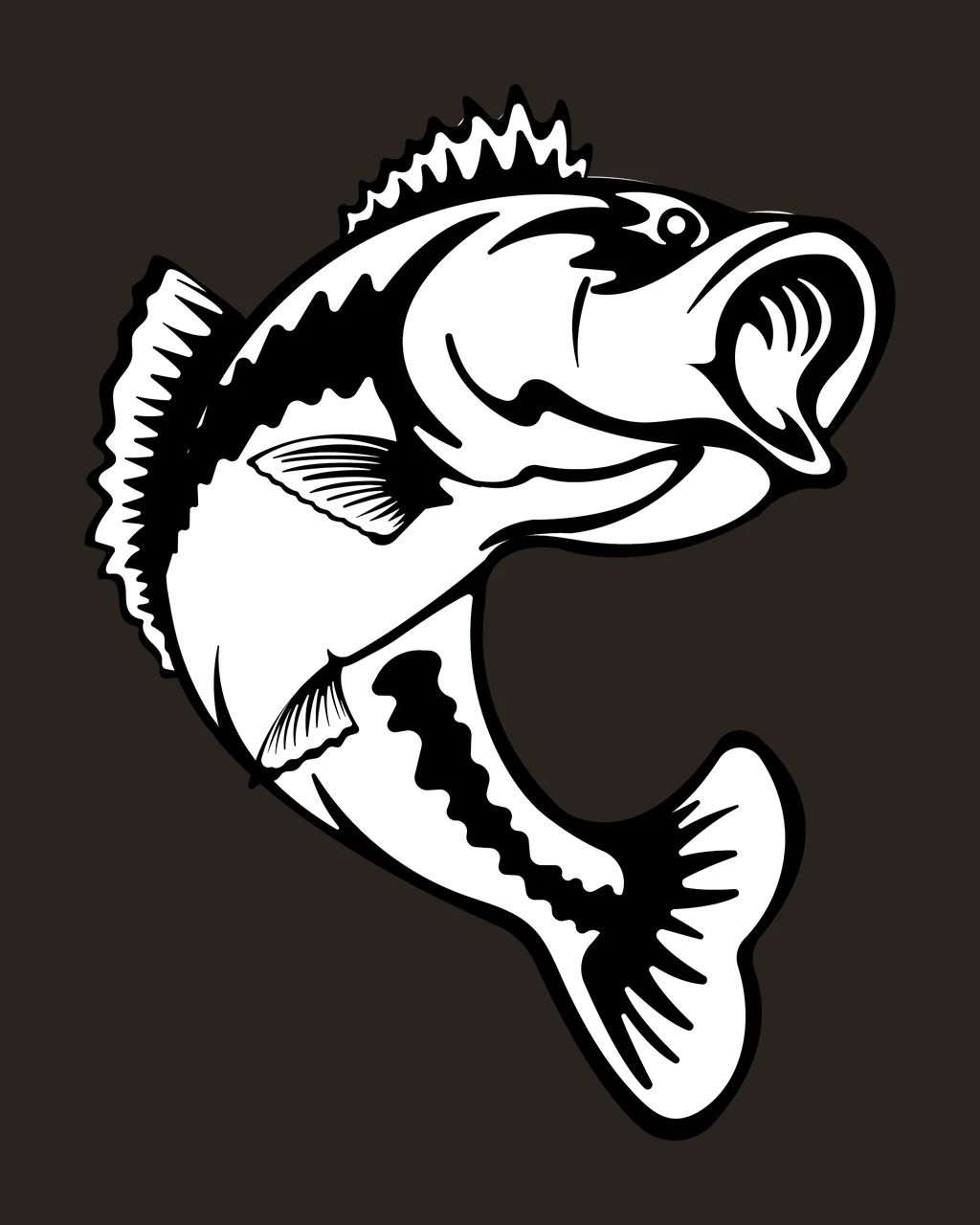 Fish Jumping Silhouette Simple Graphic black aquatic nature contrast preview thumbnail