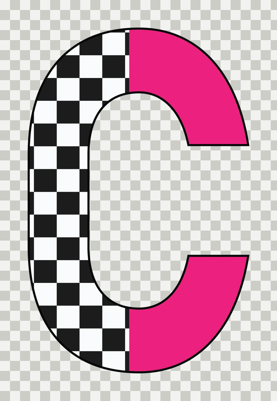 Can Glass Wrap C Letter Patterned With Checkered transparency and detail preview thumbnail
